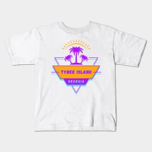 Tybee Island Georgia Beach Vibes 80's Kids T-Shirt